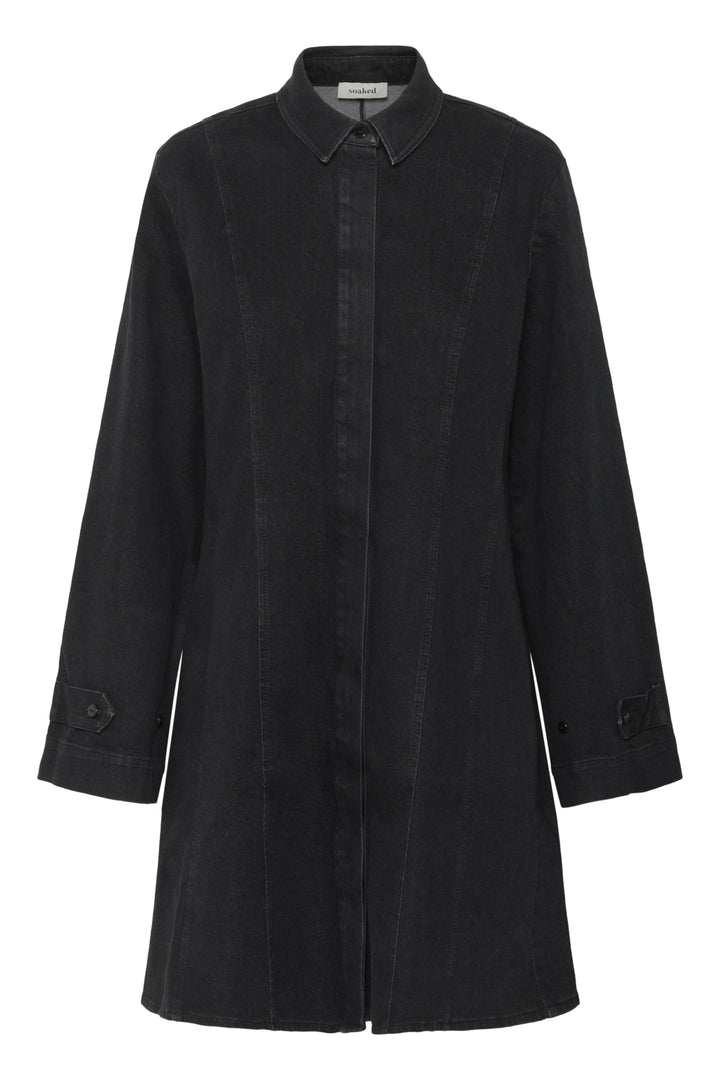 Soaked in Luxury | Rhea Denim Dress | Black Washed Denim - Dutch Hideout