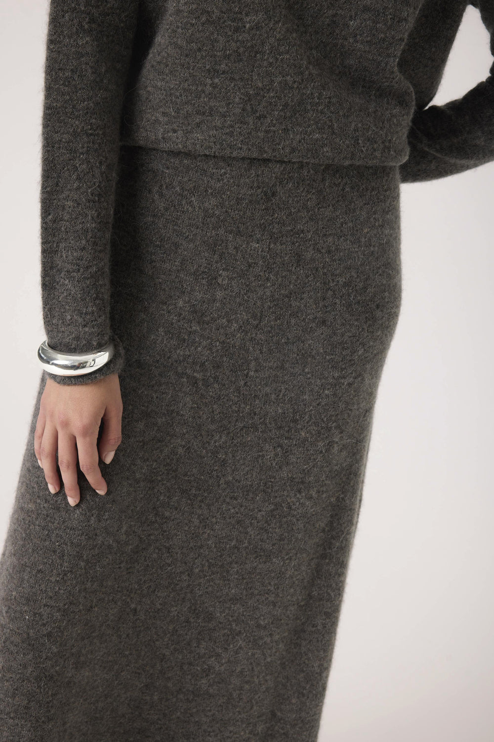 Soaked in Luxury | Miya Skirt | Dark Grey Melange - Dutch Hideout