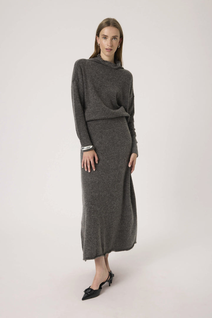Soaked in Luxury | Miya Skirt | Dark Grey Melange - Dutch Hideout