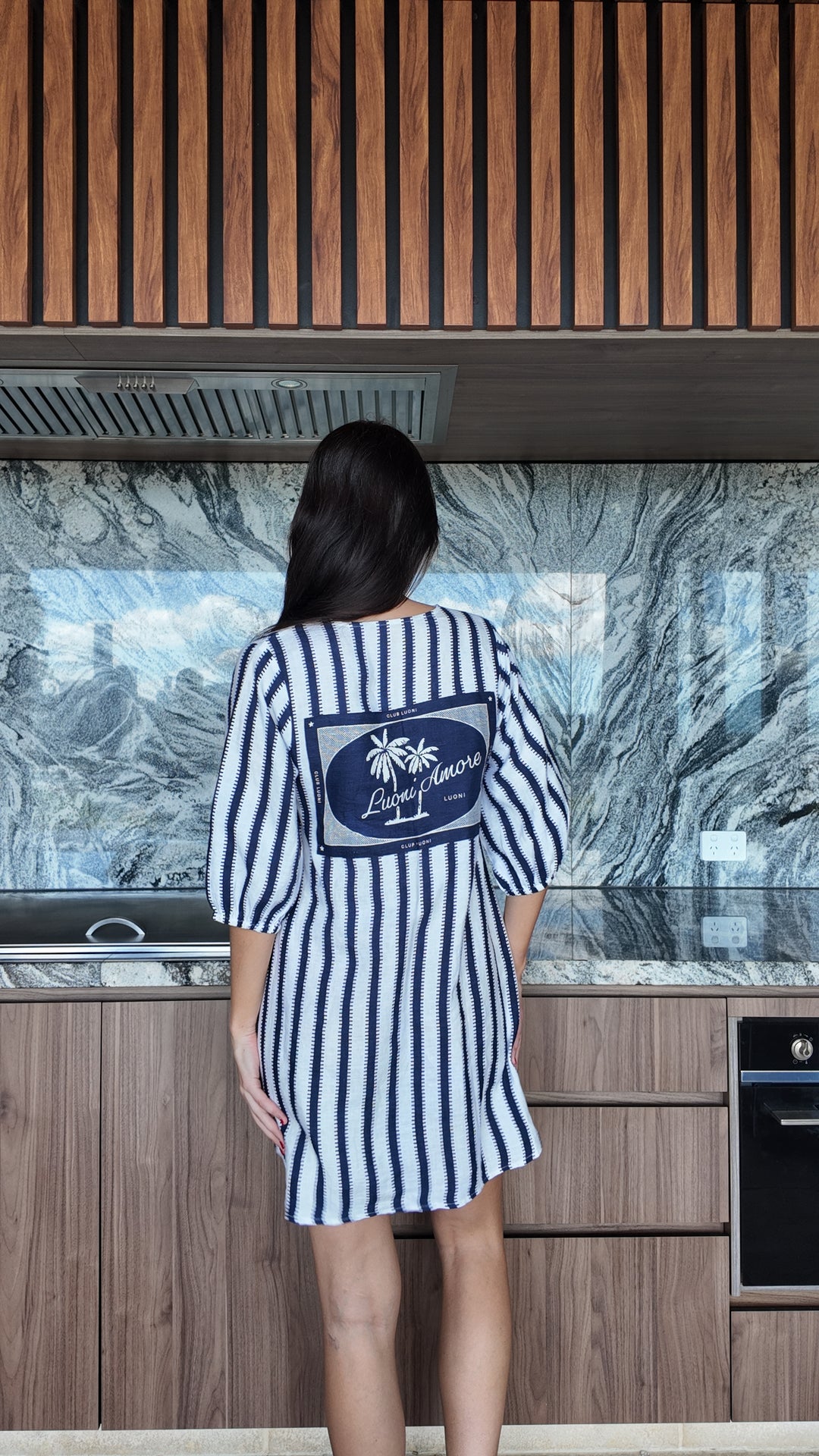 Luoni | Raffi Mini Dress | Navy & White Stripe