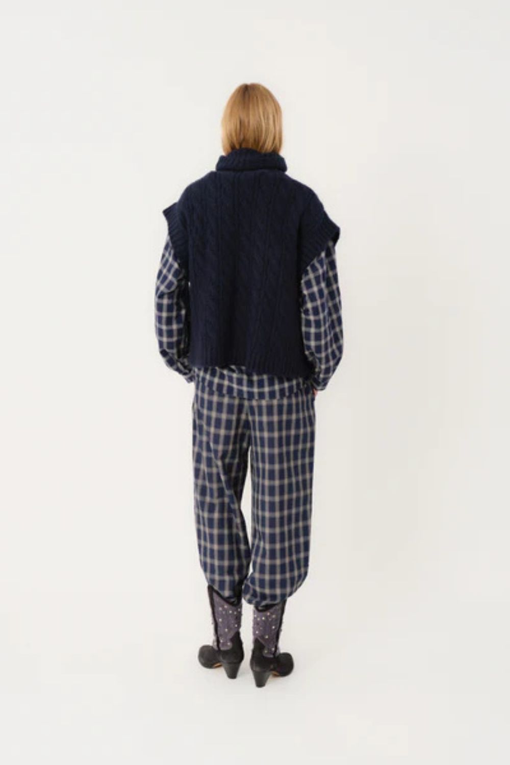 Lollys Laundry | Fresnol Knit Vest SL | Dark Blue