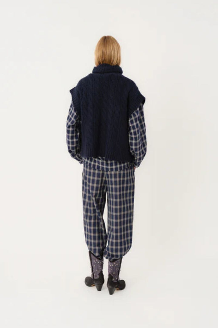 Lollys Laundry | Fresnol Knit Vest SL | Dark Blue