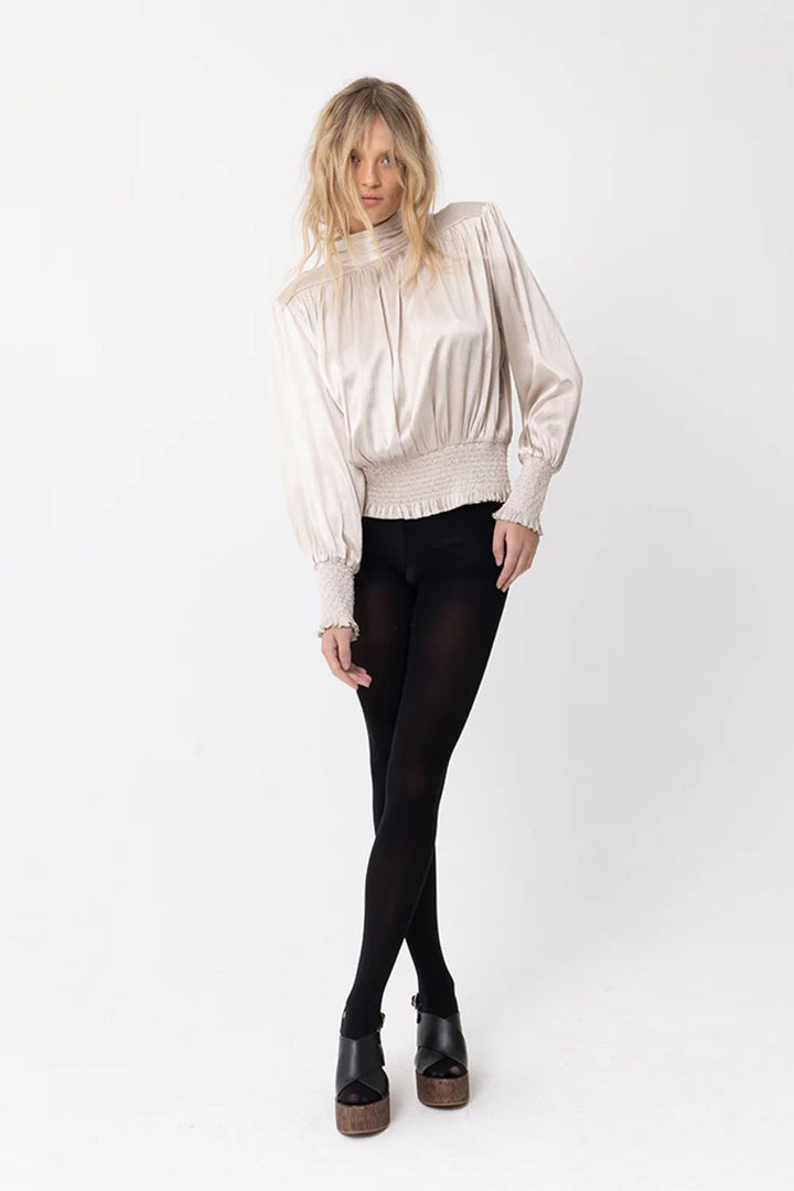 Joey the Label | Juliette Shimmer Blouse | Hazelnut