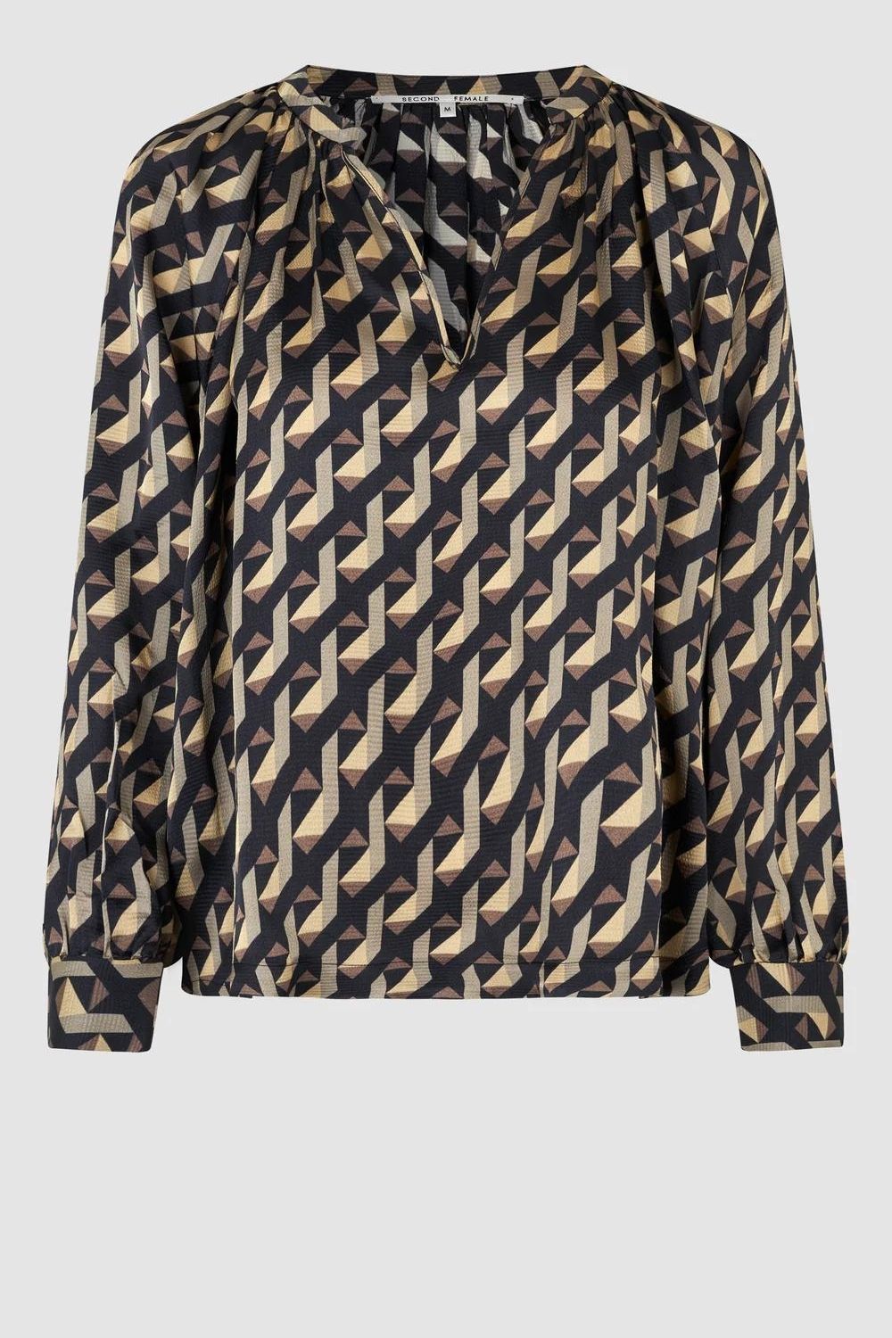 Second Female | Hopi Geo Print Blouse | Black