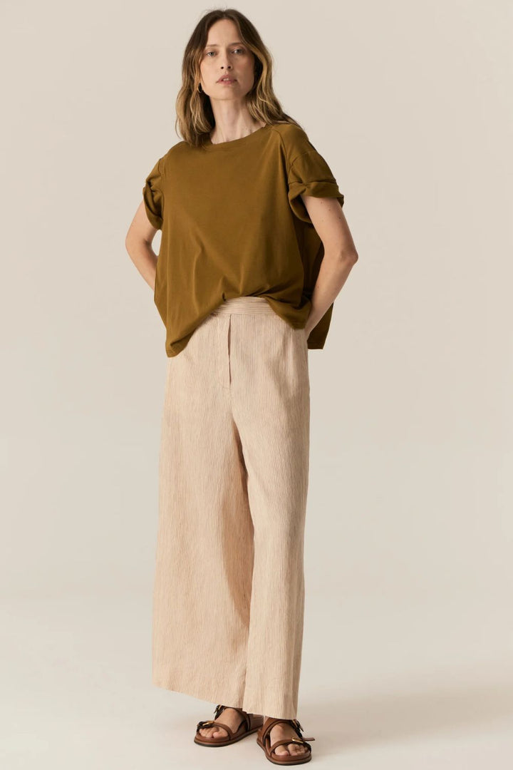 POL Clothing | Stelle Pant | Red / Natural Stripe