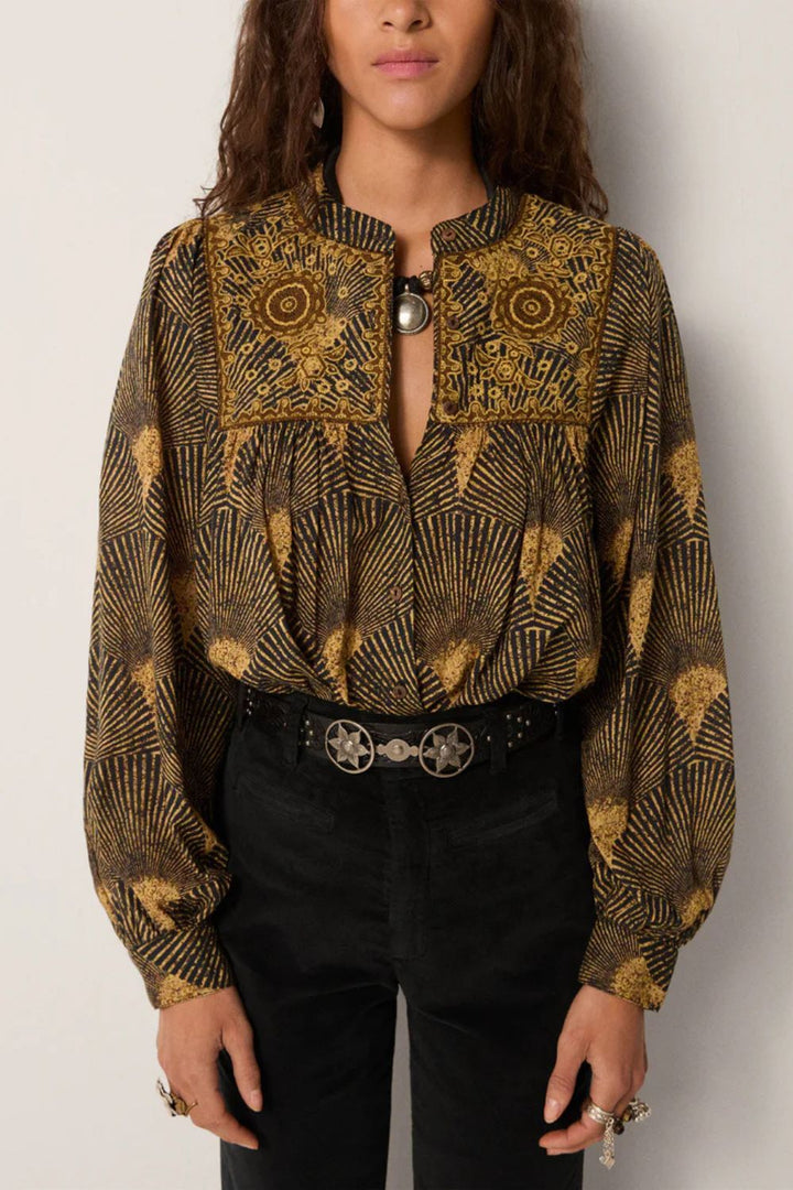 Maison Hotel | Triana Blouse | Peacok Avocado - Dutch Hideout
