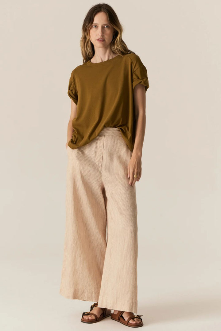 POL Clothing | Stelle Pant | Red / Natural Stripe