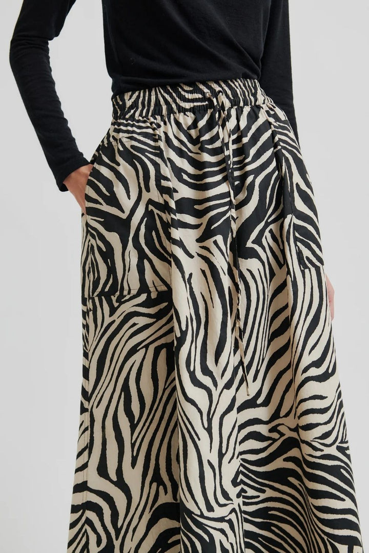Second Female | Pranii Animal Print Skirt | Black