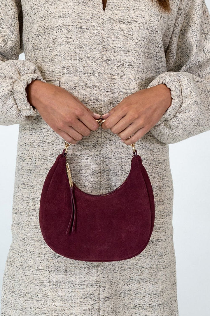 Arlington Milne | Estella Bag | Burgundy Suede