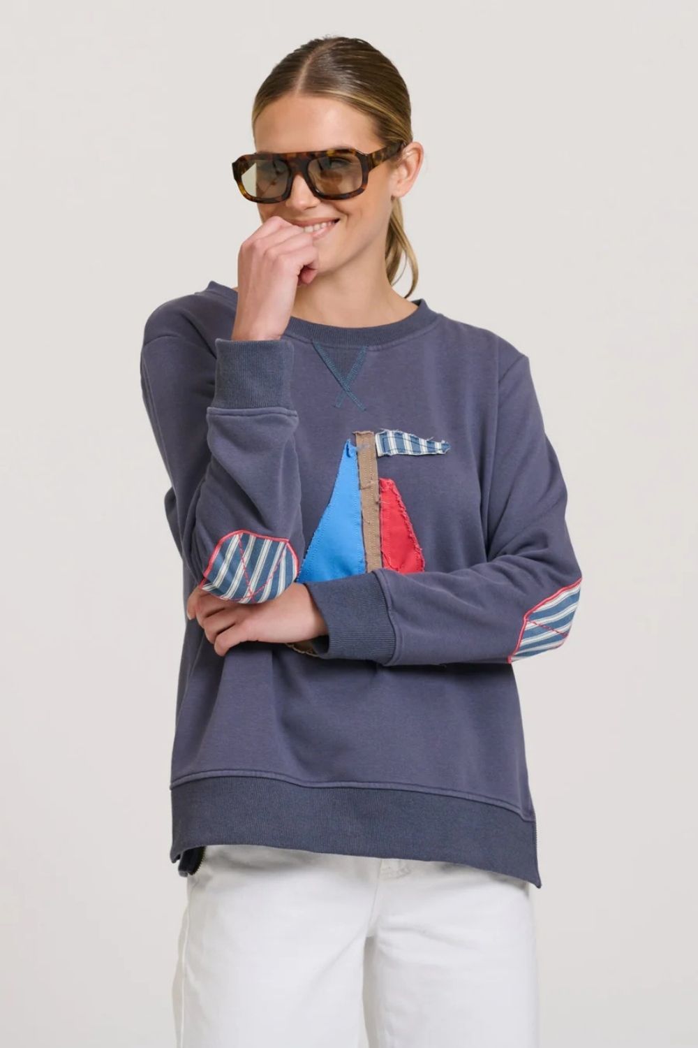 Shirty | Classic Zipside Sail Boat | Navy / Multi - Dutch Hideout