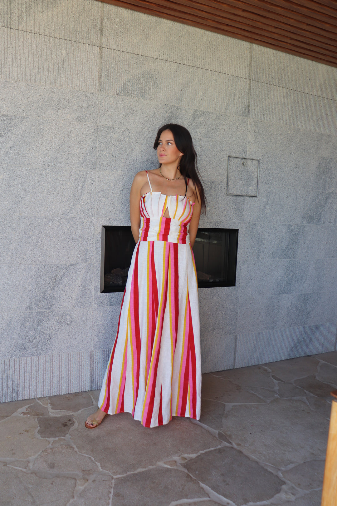 Luoni | Poppy Shell Dress | Candy Stripe