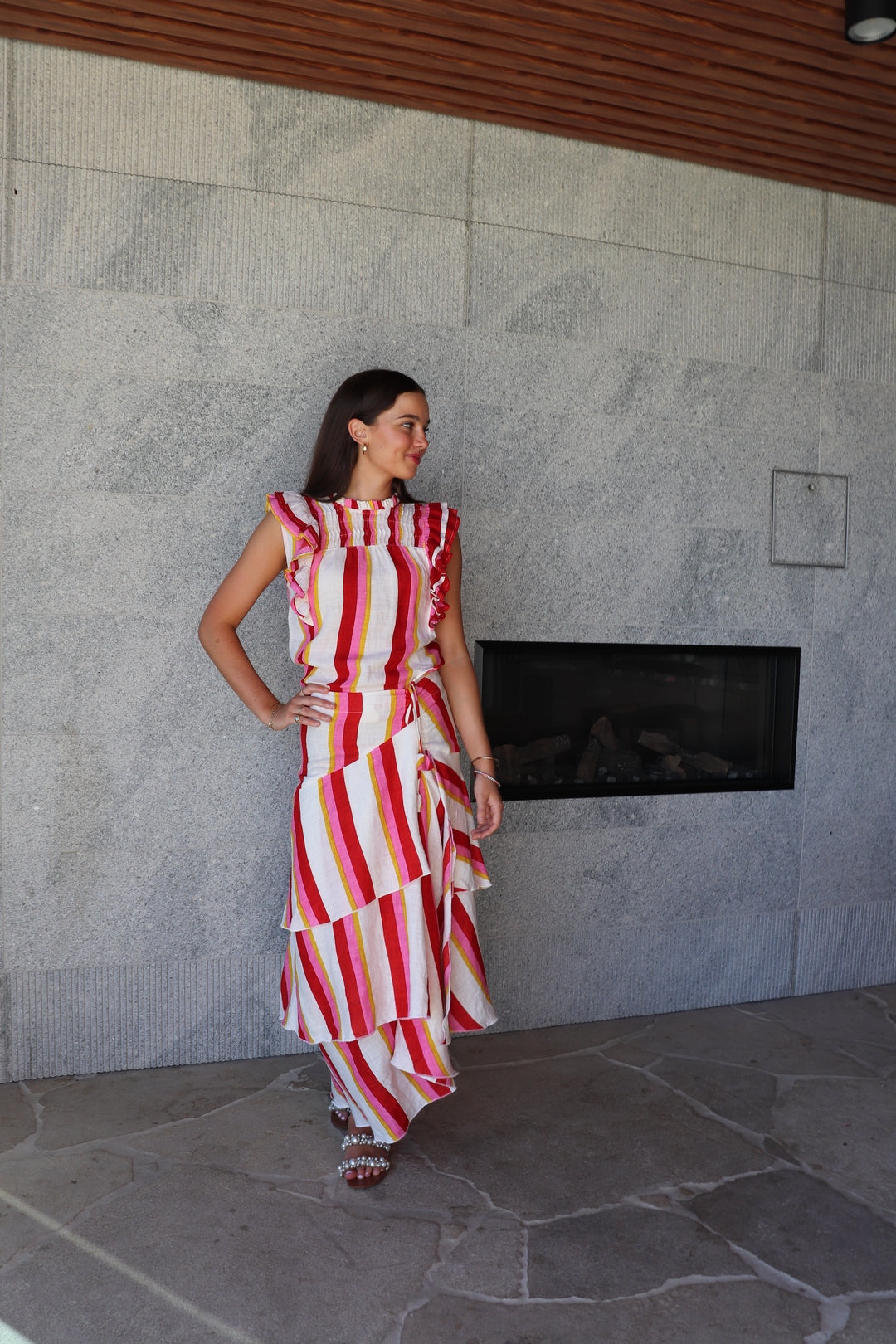 Luoni | Lotte Frill Skirt | Candy Stripe