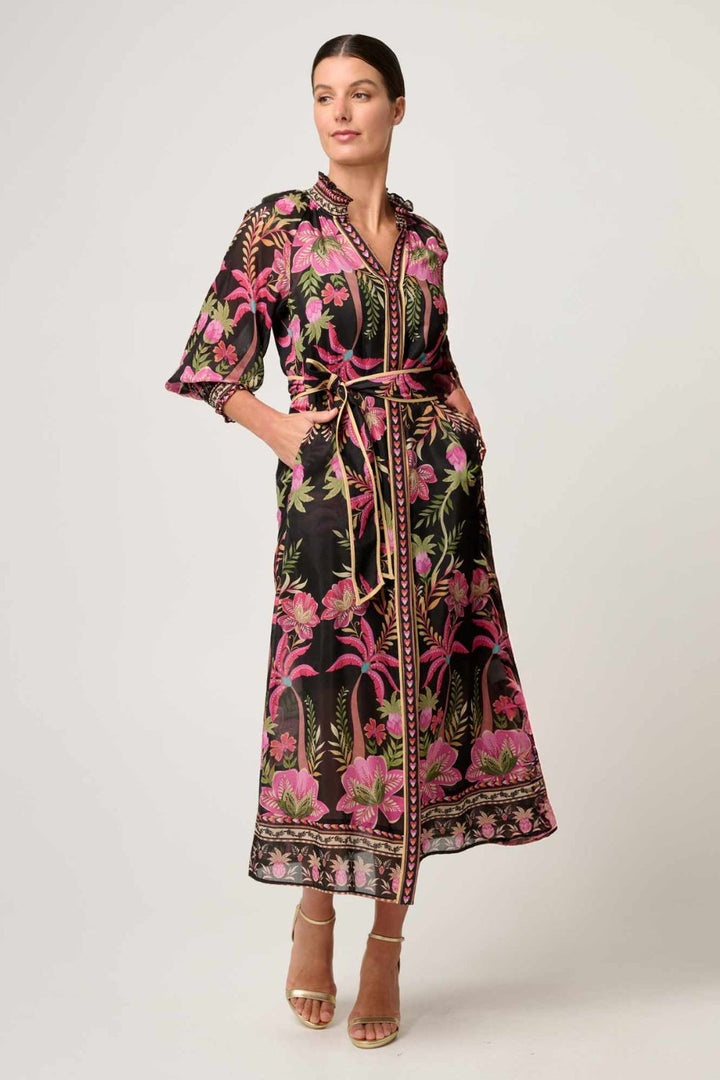 Once Was | Carmen Silk Cotton Maxi Dress | Anthos Lotos