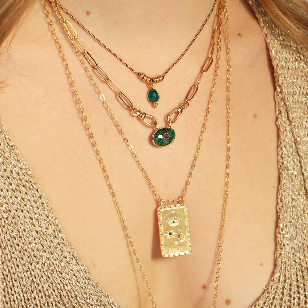 Nilai Paris | Thalia Link Necklace | Emerald Quartz