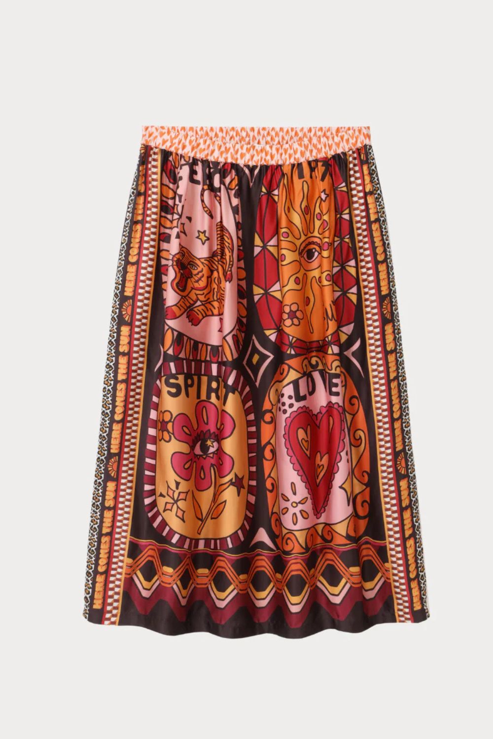 Me369 | Vanessa Printed Midi Skirt | Sunset