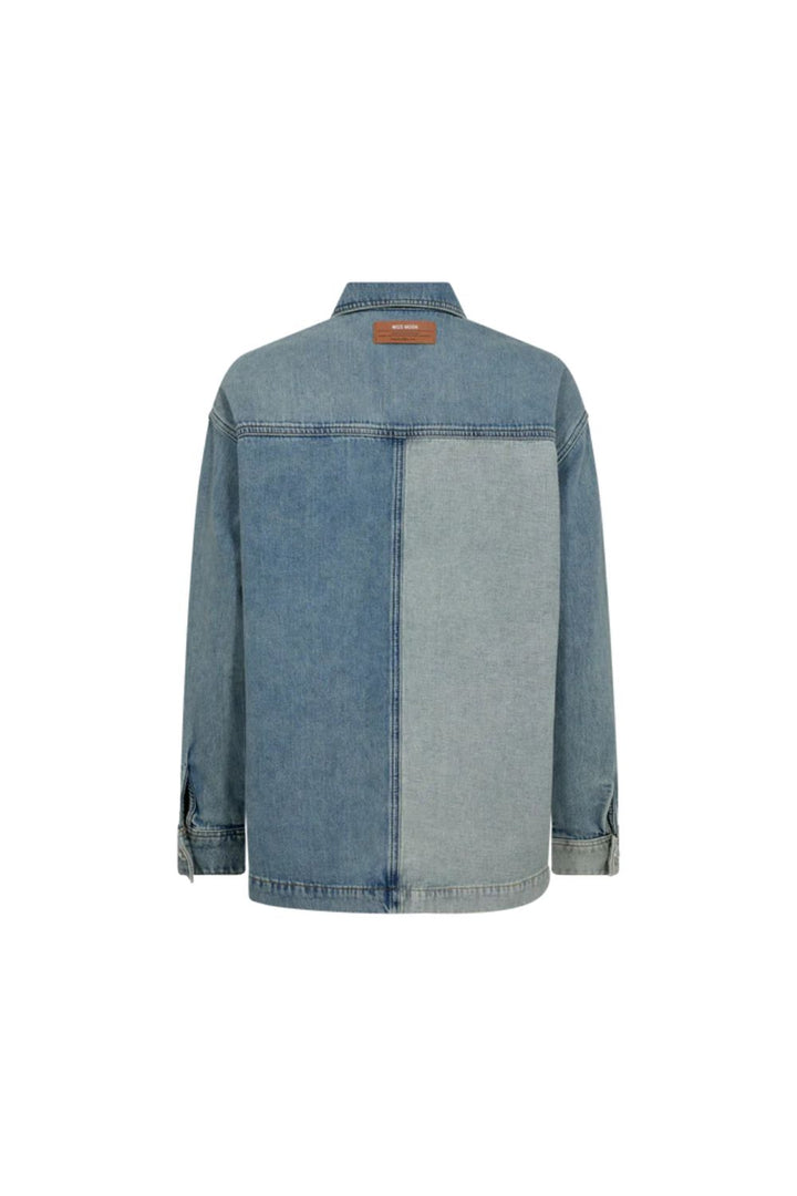 Mos Mosh I Lydia Block Shirt I Mid Blue
