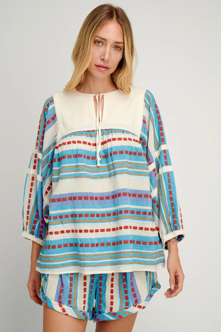 Pearl & Caviar | Zakar Blouse | Turquoise