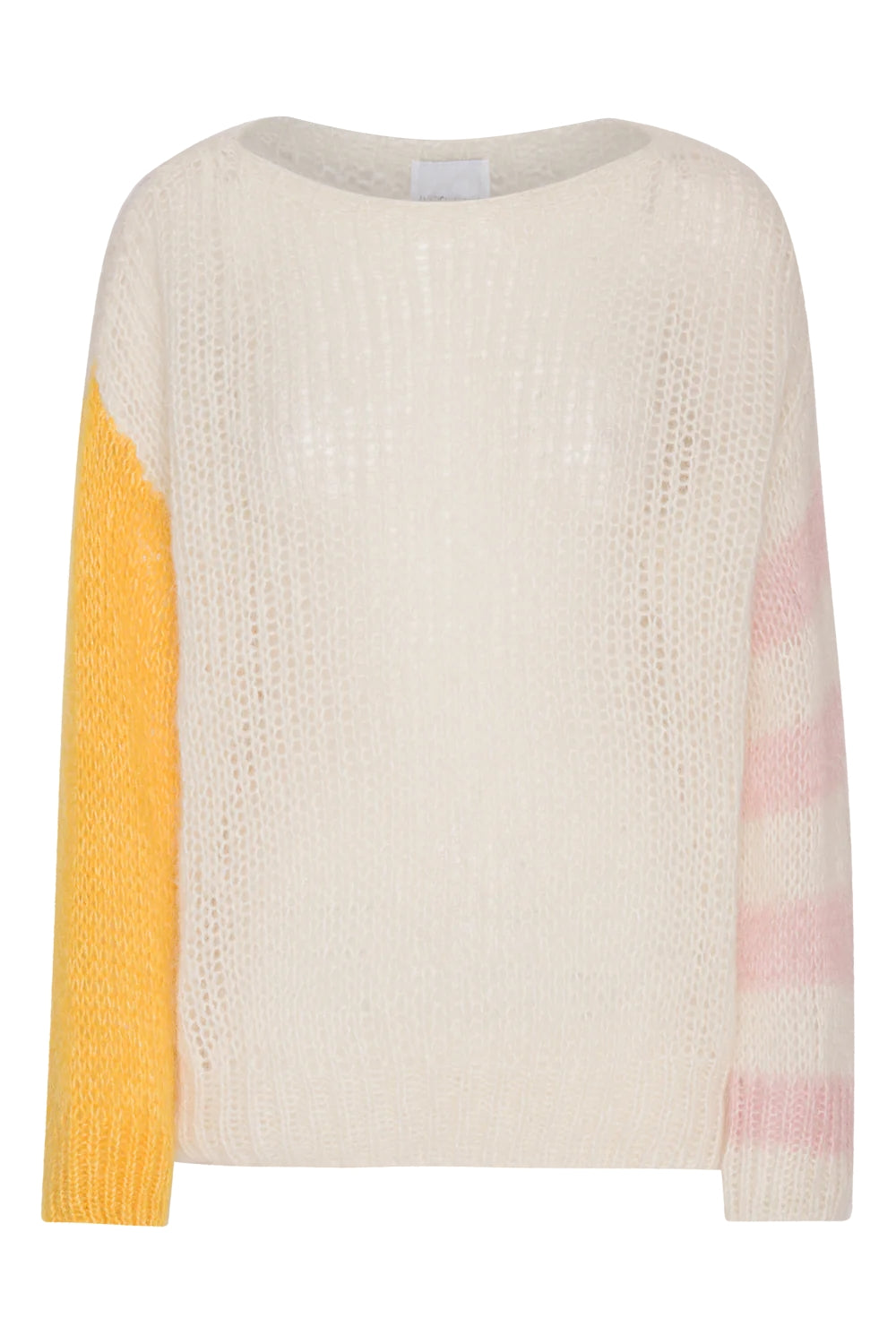 American Dreams | Amira Knit Pullover | White Yellow Light Pink Striped