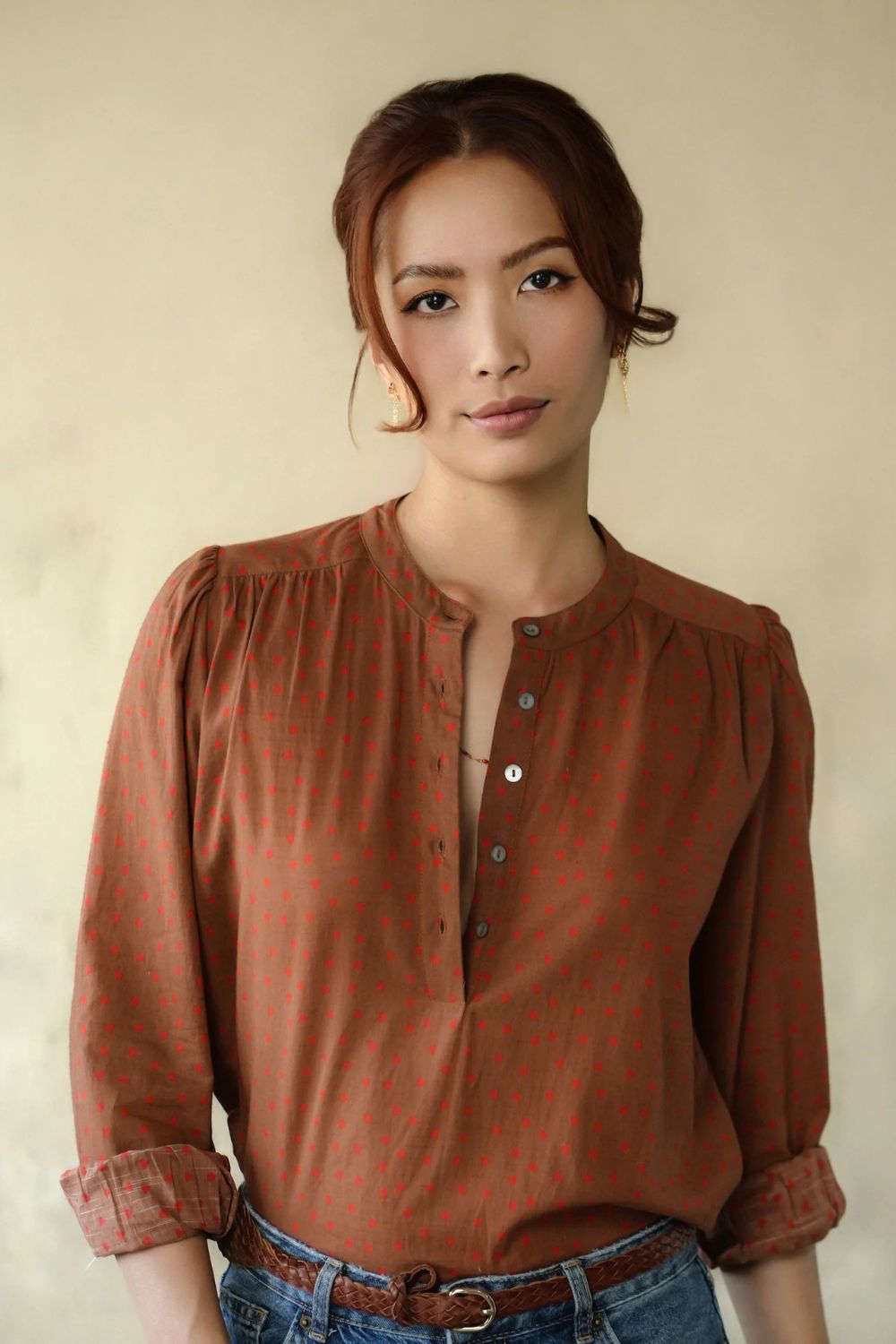 Marie Louise De Monterey | Heart Blouse | Chocolate / Red