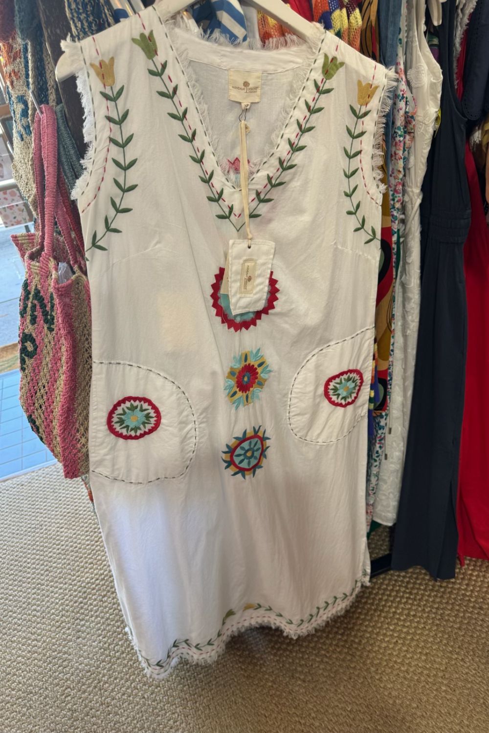 Mandalay Designs | Evelyn Gidget Maxi Dress | White Multi - Dutch Hideout