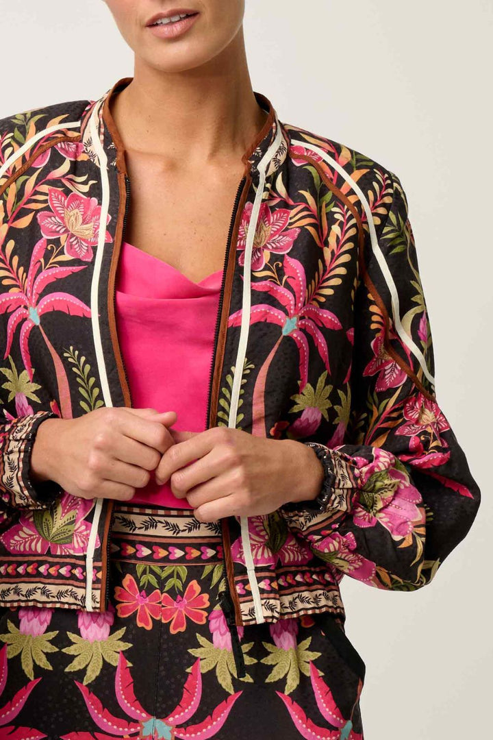 Once Was | Arabella Reversible Viscose Jacket | Anthos Lotos/Black
