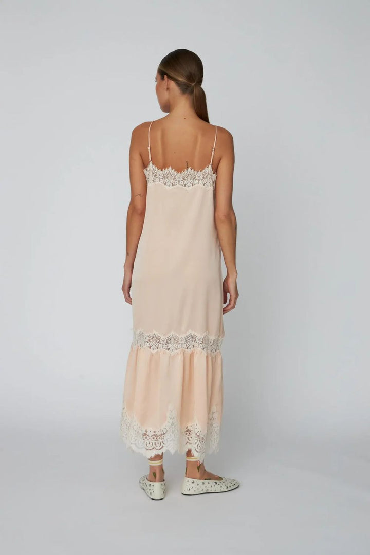 Stella Nova | Delicate Lace Slip Dress | Pale Pink