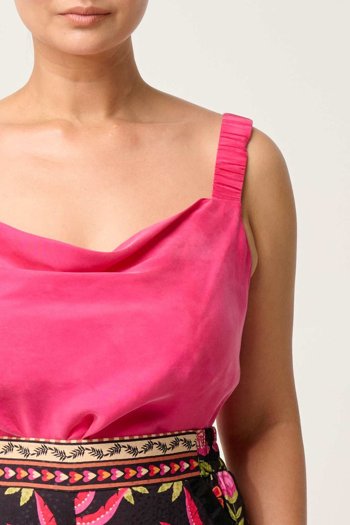 Once Was | Delray Reversible Cupro Cami | Celosia Pink