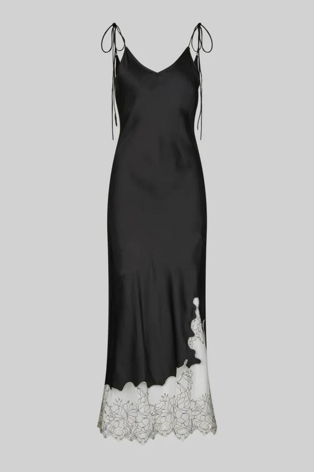 Second Female | Wila Lace Detail Slip Dress | Black