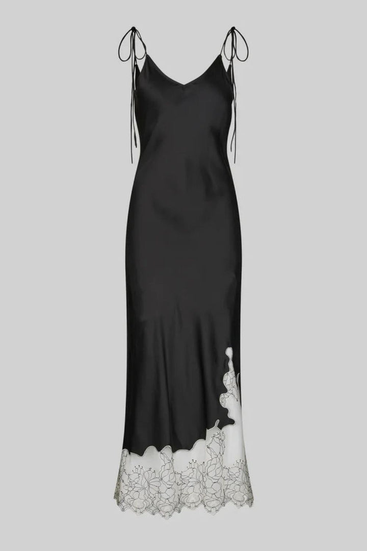Second Female | Wila Lace Detail Slip Dress | Black