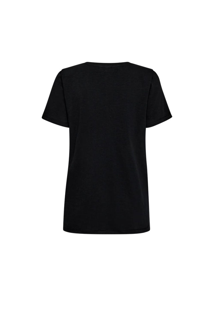 Mos Mosh | Nadine O-SS Deco Tee | Black - Dutch Hideout