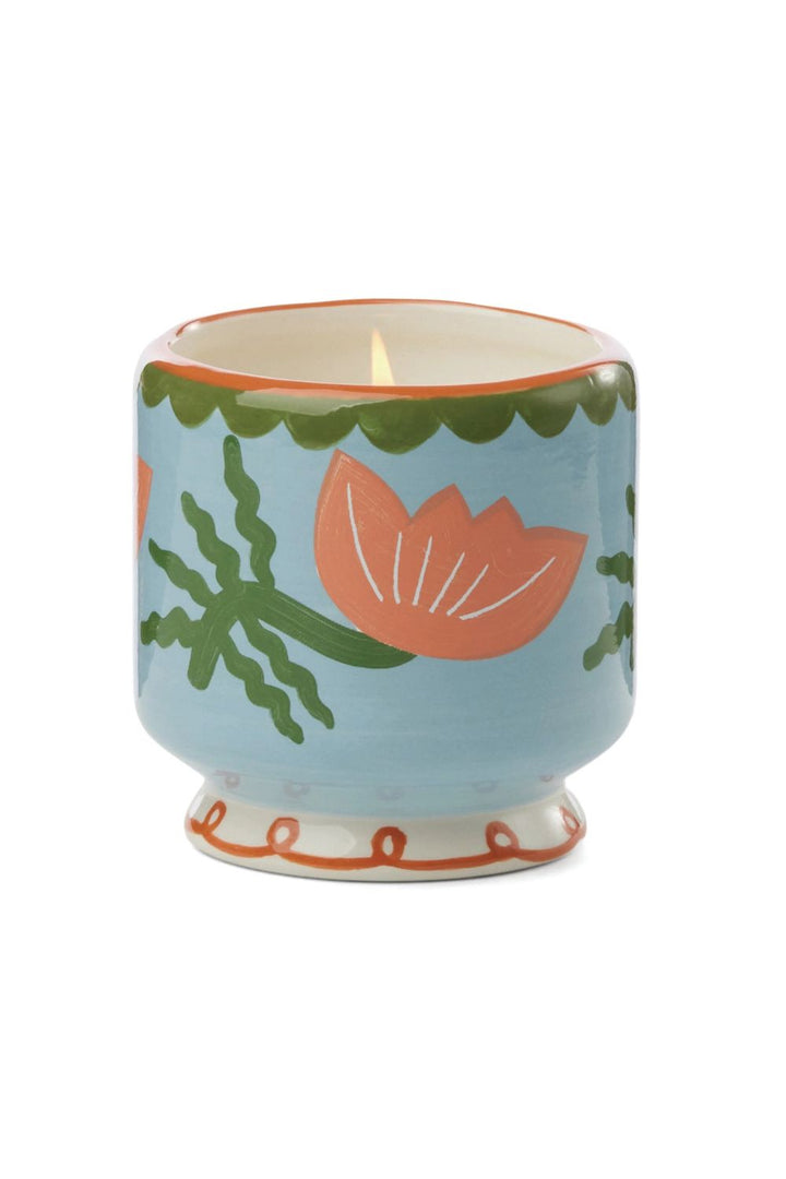 PaddyWax | A Dopa 8oz Handpainted 'Flower 'Ceramic Candle | Catus Flower