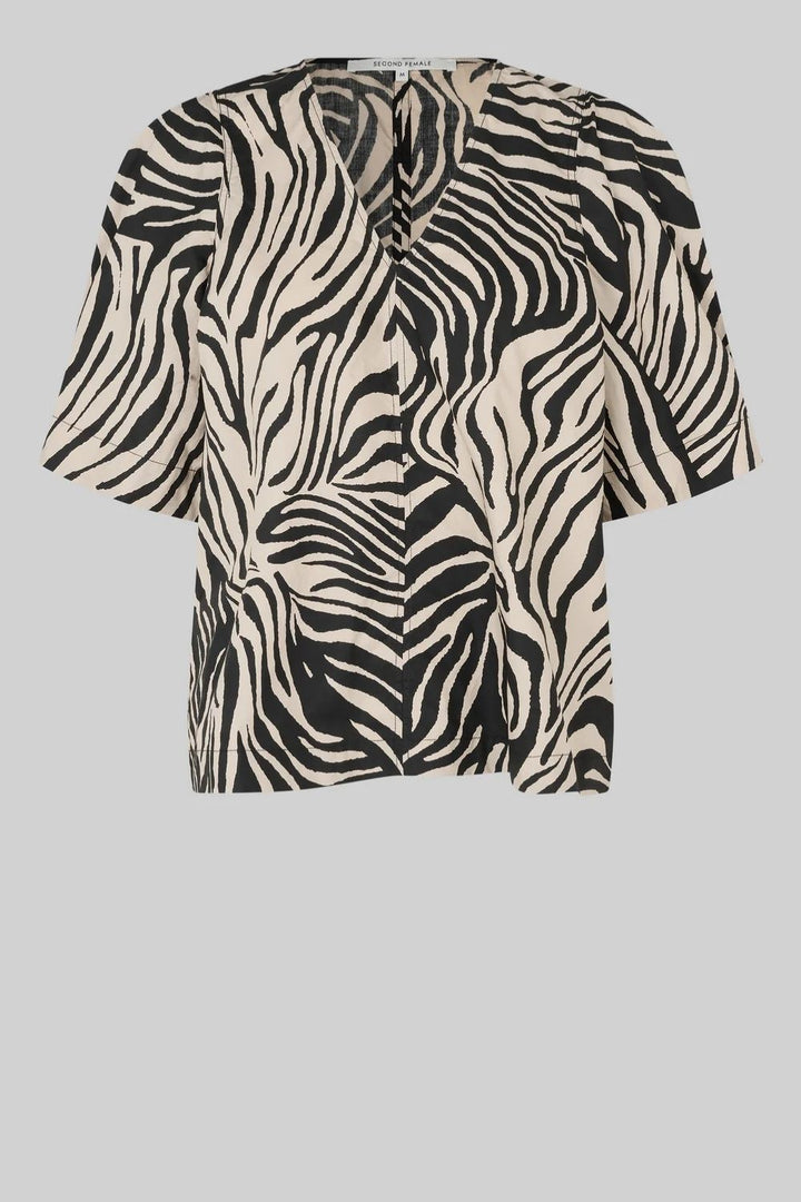 Second Female | Pranni Animal Print Blouse | Black