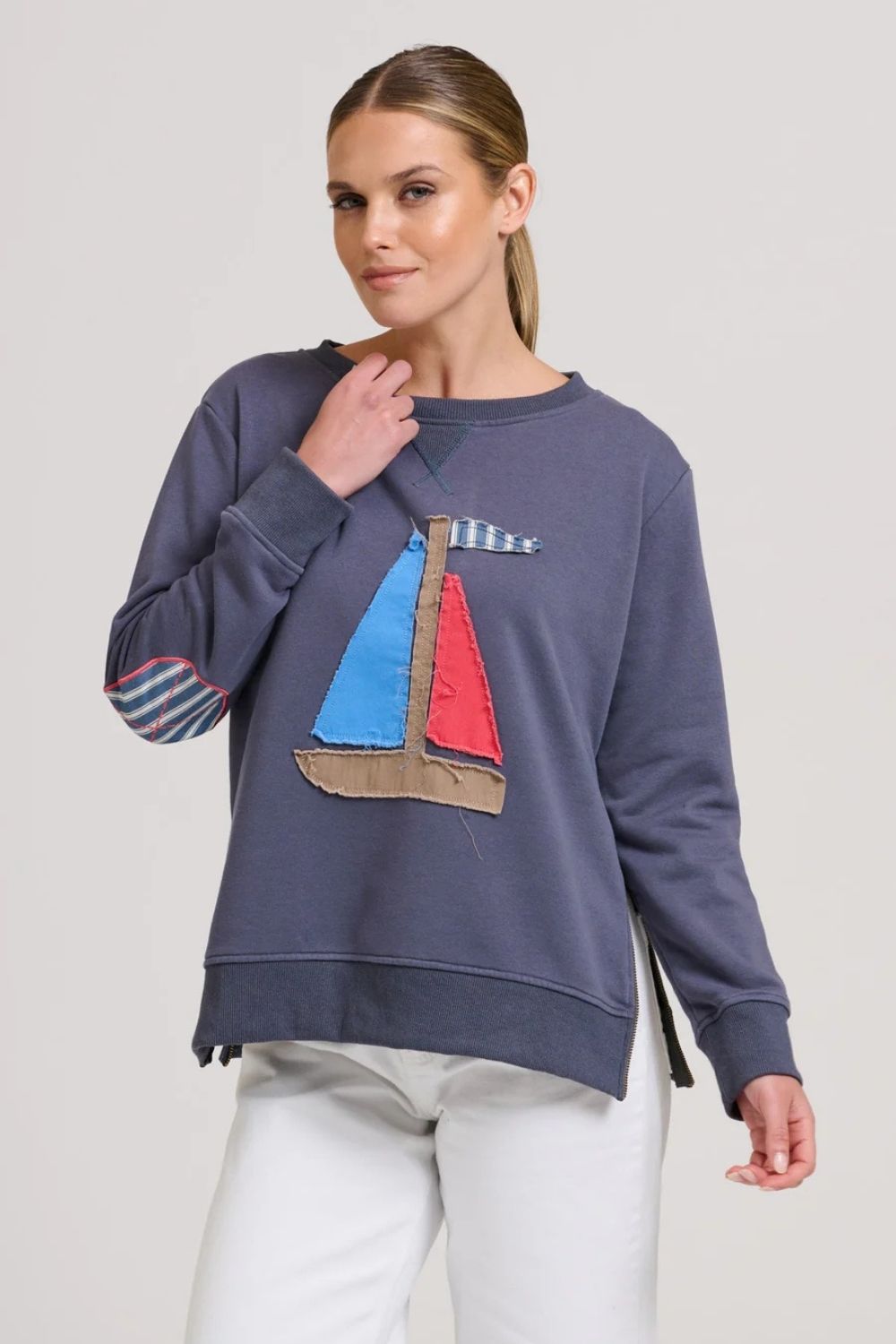 Shirty | Classic Zipside Sail Boat | Navy / Multi - Dutch Hideout