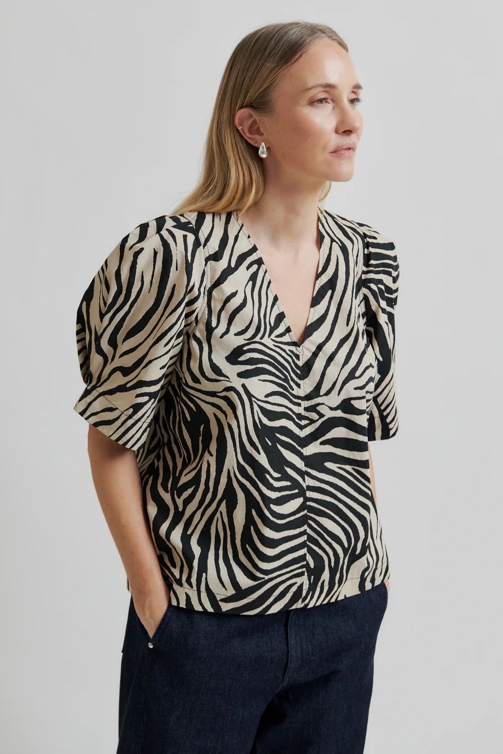 Second Female | Pranni Animal Print Blouse | Black