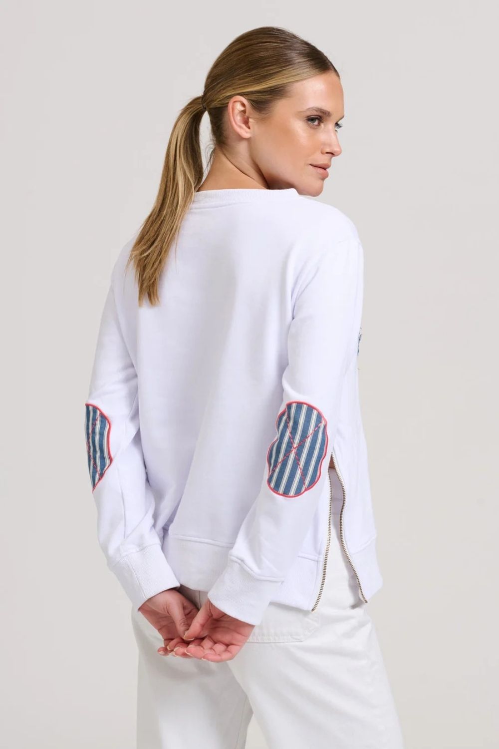 Shirty | Classic Zipside Navel Flag | White / Navy - Dutch Hideout
