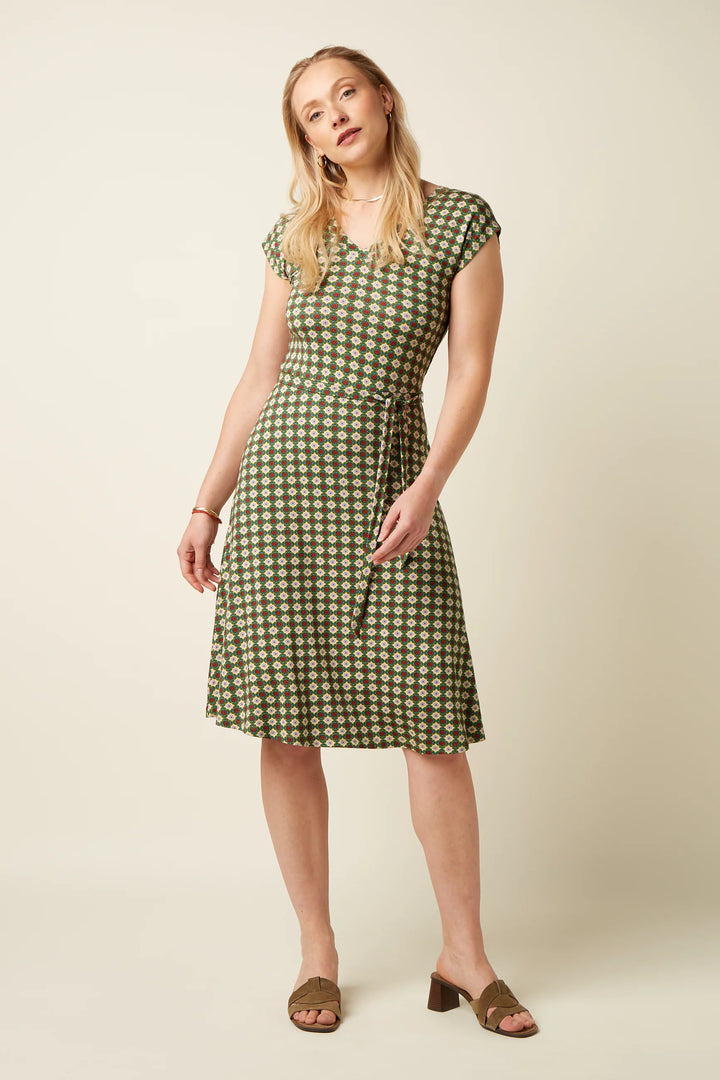 KING LOUIE I DOUBLE V DRESS I PONDEROSA GREEN