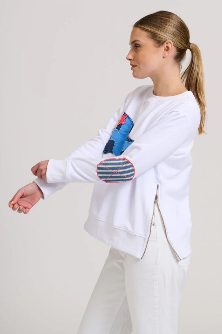 Shirty | Classic Zipside Navel Flag | White / Navy - Dutch Hideout