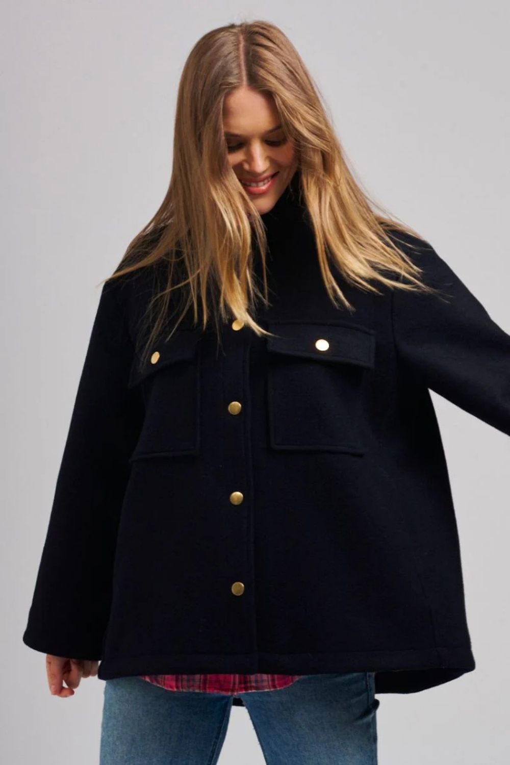 Shirty | The Allegra Relaxed Wool Blend Jacket | French Navy - Dutch Hideout
