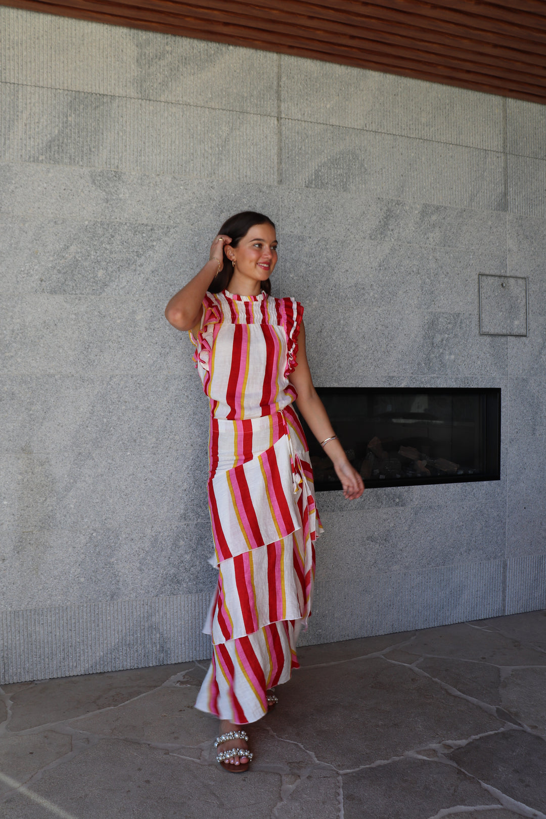Luoni | Lotte Frill Skirt | Candy Stripe
