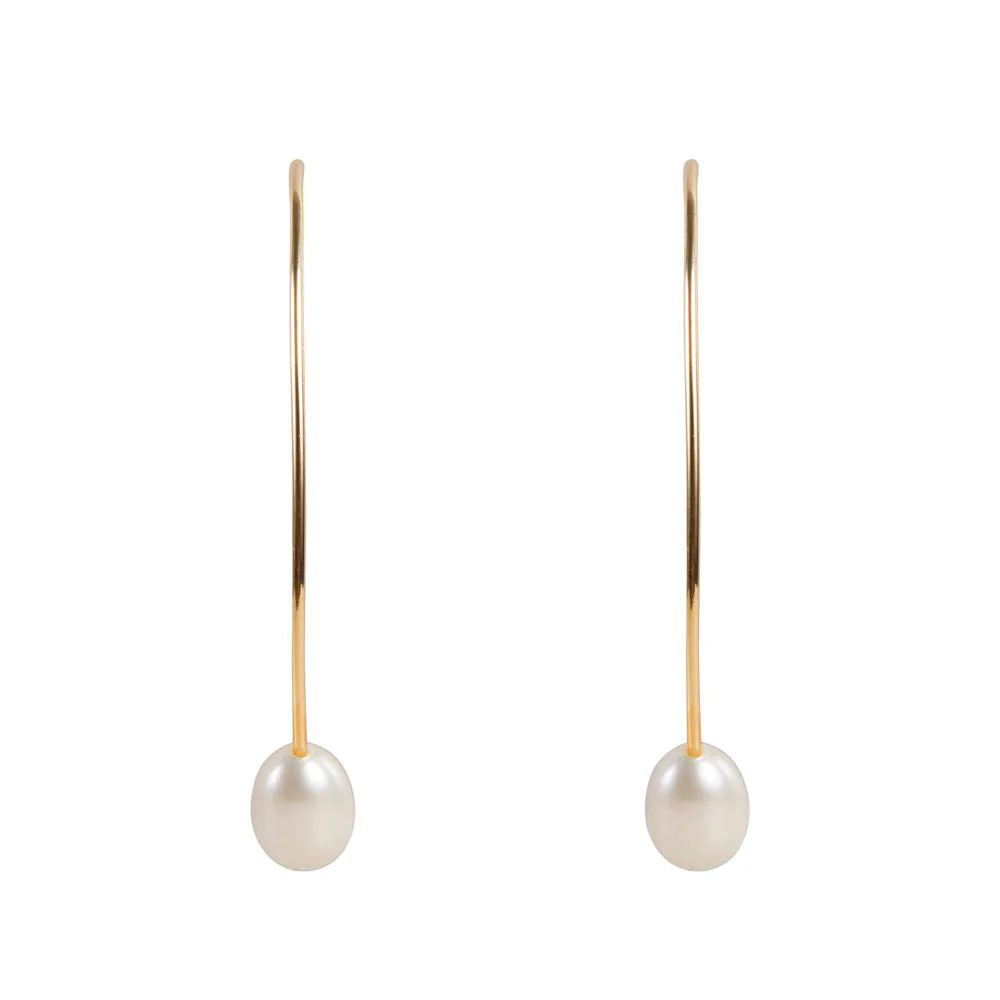 Fairley | Pearl Curve Earrings | Gold