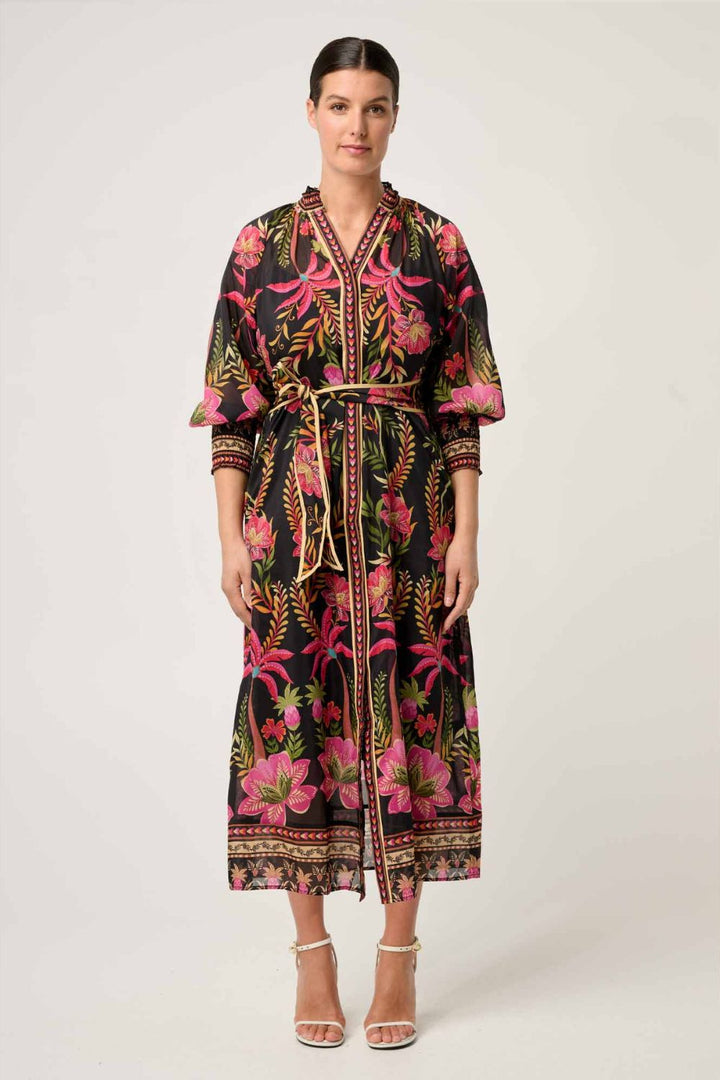 Once Was | Carmen Silk Cotton Maxi Dress | Anthos Lotos