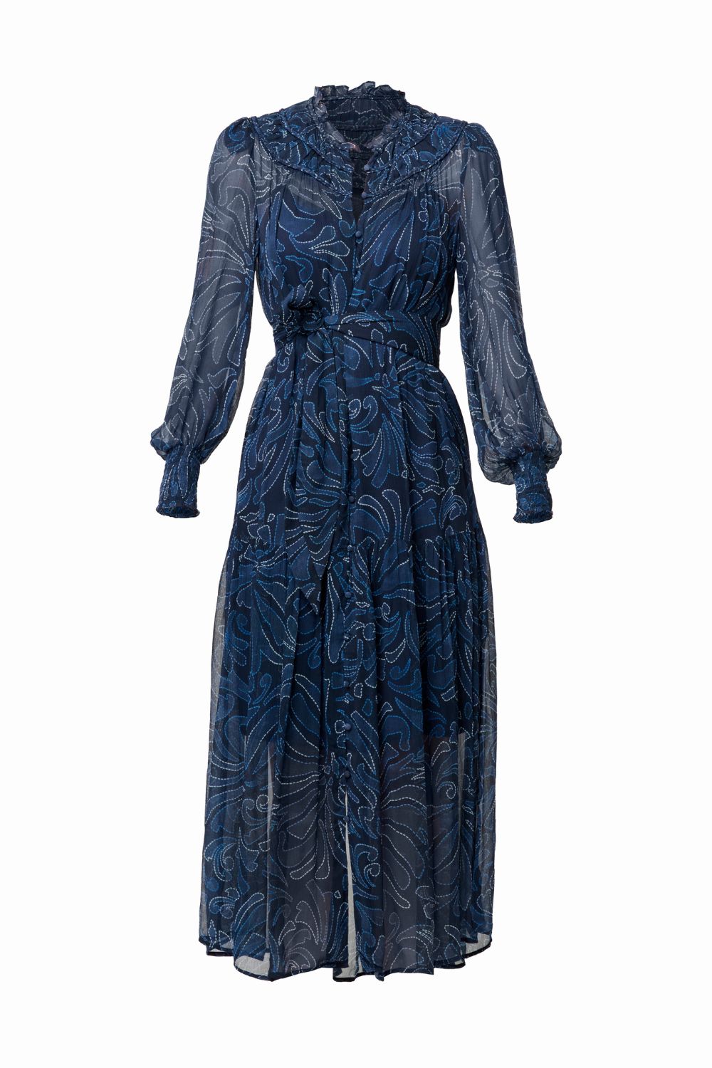 Once Was | Solana Viscose Chiffon Midi Dress | Altamira