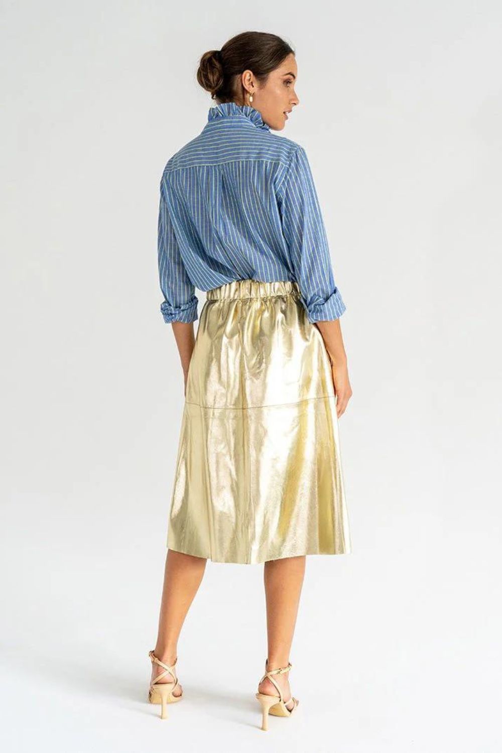 Arlington Milne | Lexi Vegan Leather Skirt | Gold