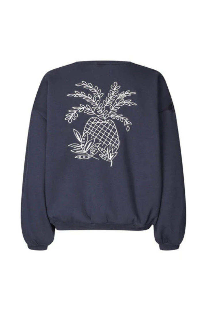 Lollys Laundry | SydneyLL Pineapple Sweatshirt LS | Dark Blue