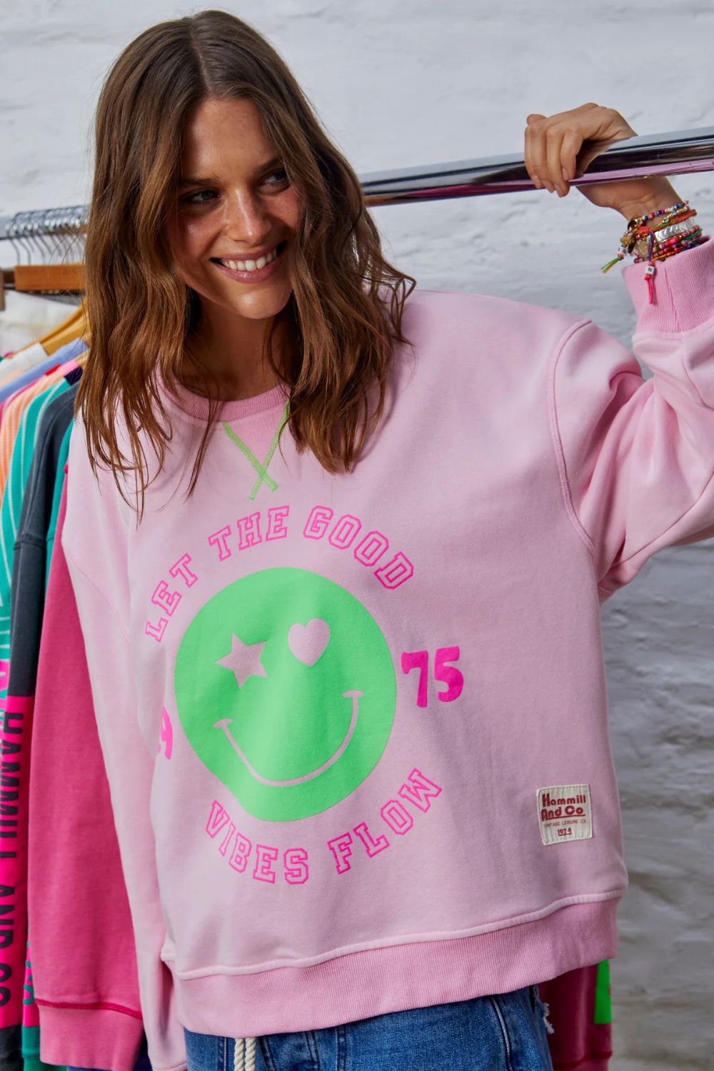 Hammill & Co | Smily Washed Sweat | Baby Pink