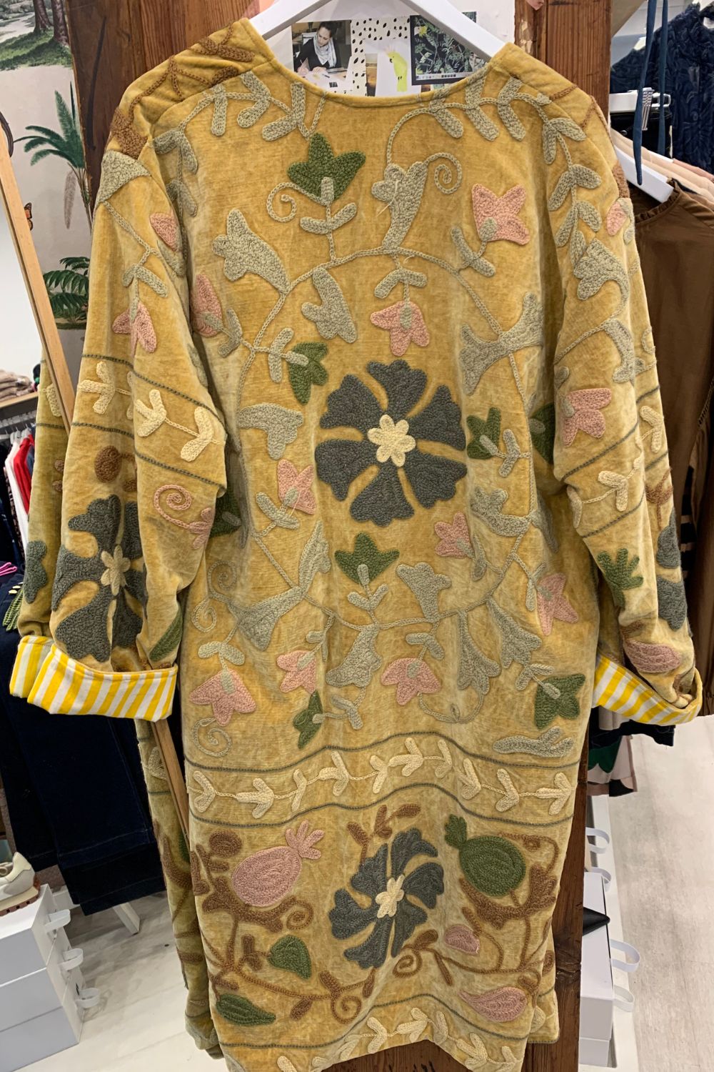 Mon Milou | Long Embroidered Velvet Jacket | Vama