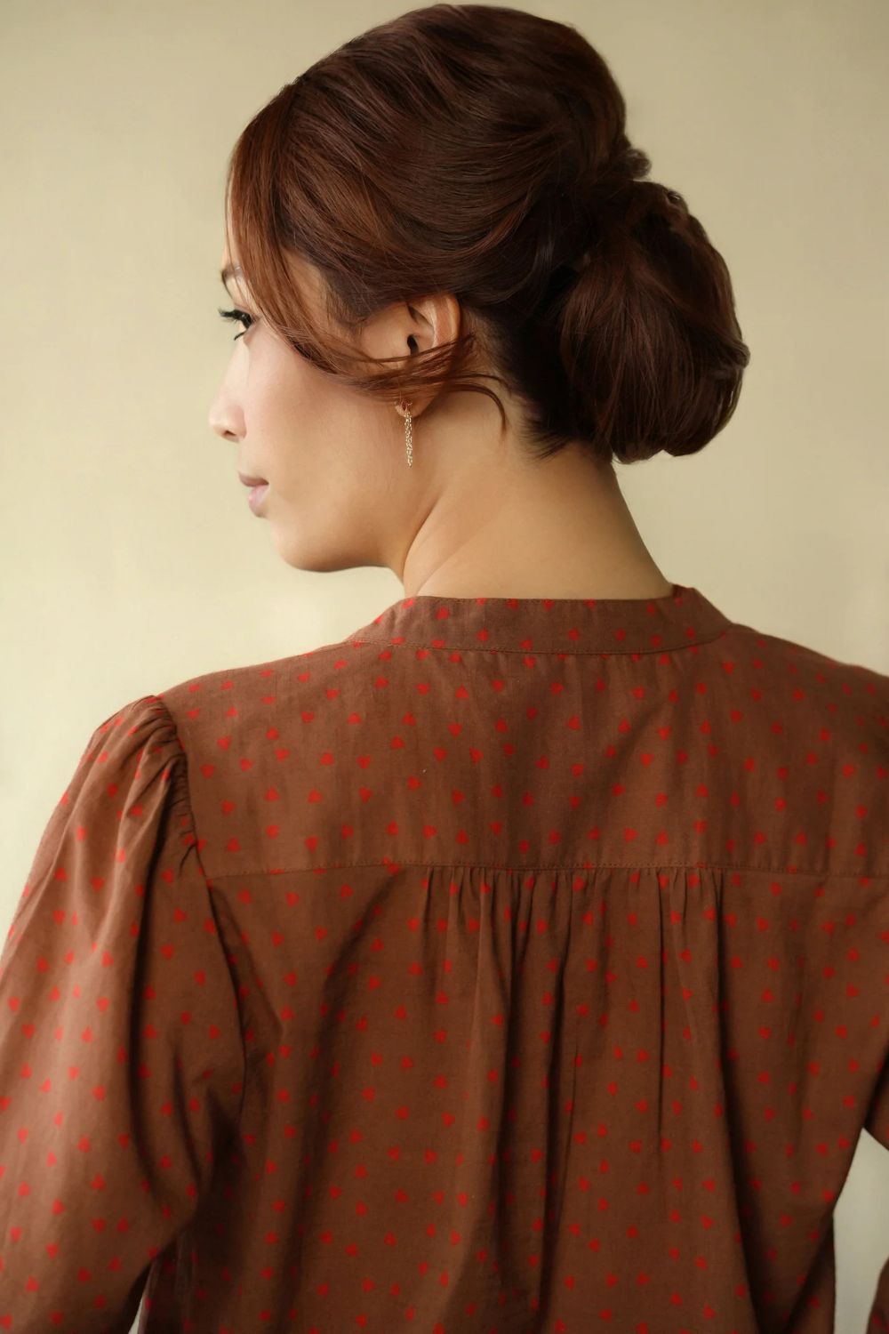 Marie Louise De Monterey | Heart Blouse | Chocolate / Red