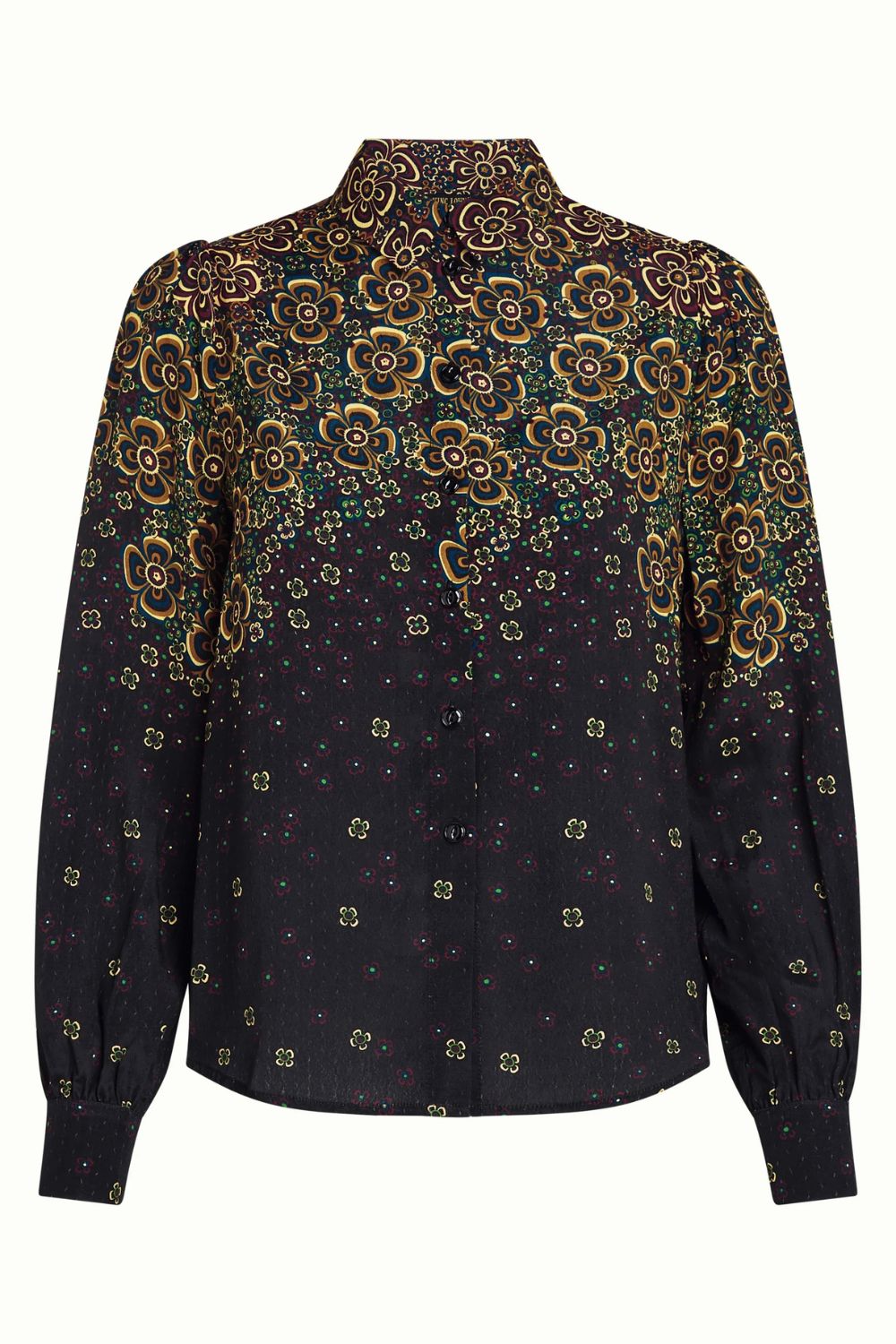 King Louie | Maisie Blouse Ombra | Black - Dutch Hideout