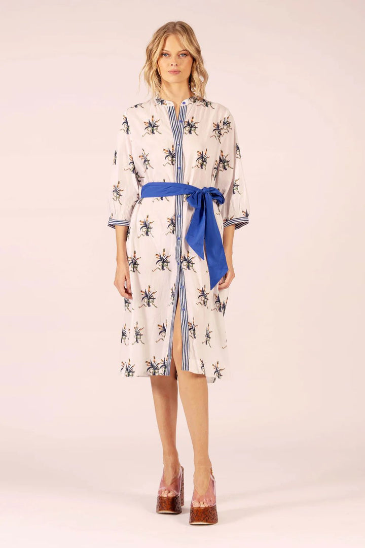 LOLA | Cirque Linen Spray Midi | Spray Navy and White Linen