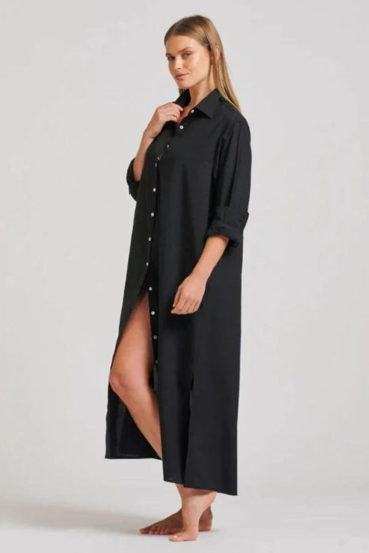 Shirty | Luna Oversized Long Shirtdress | Black